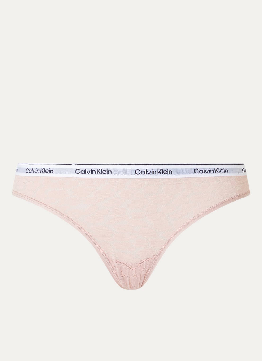 Calvin Klein Slip van mesh met panterprint - voorkant oudroze