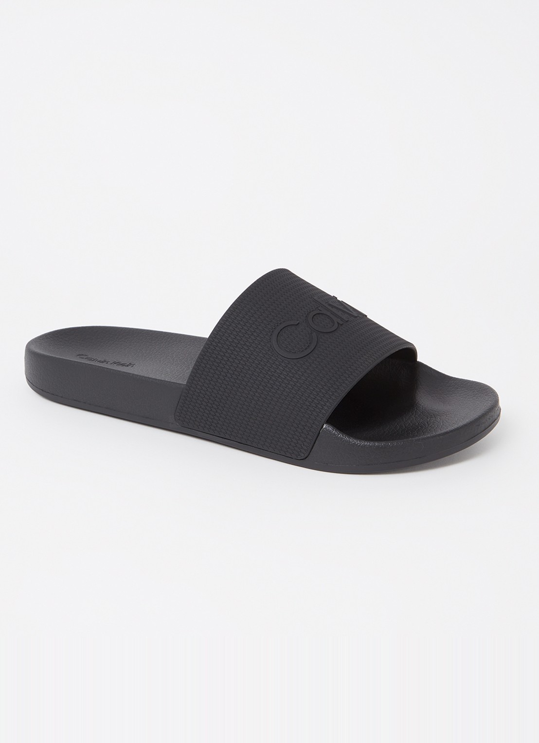 Calvin Klein Slipper met logo - voorkant 3 zwart