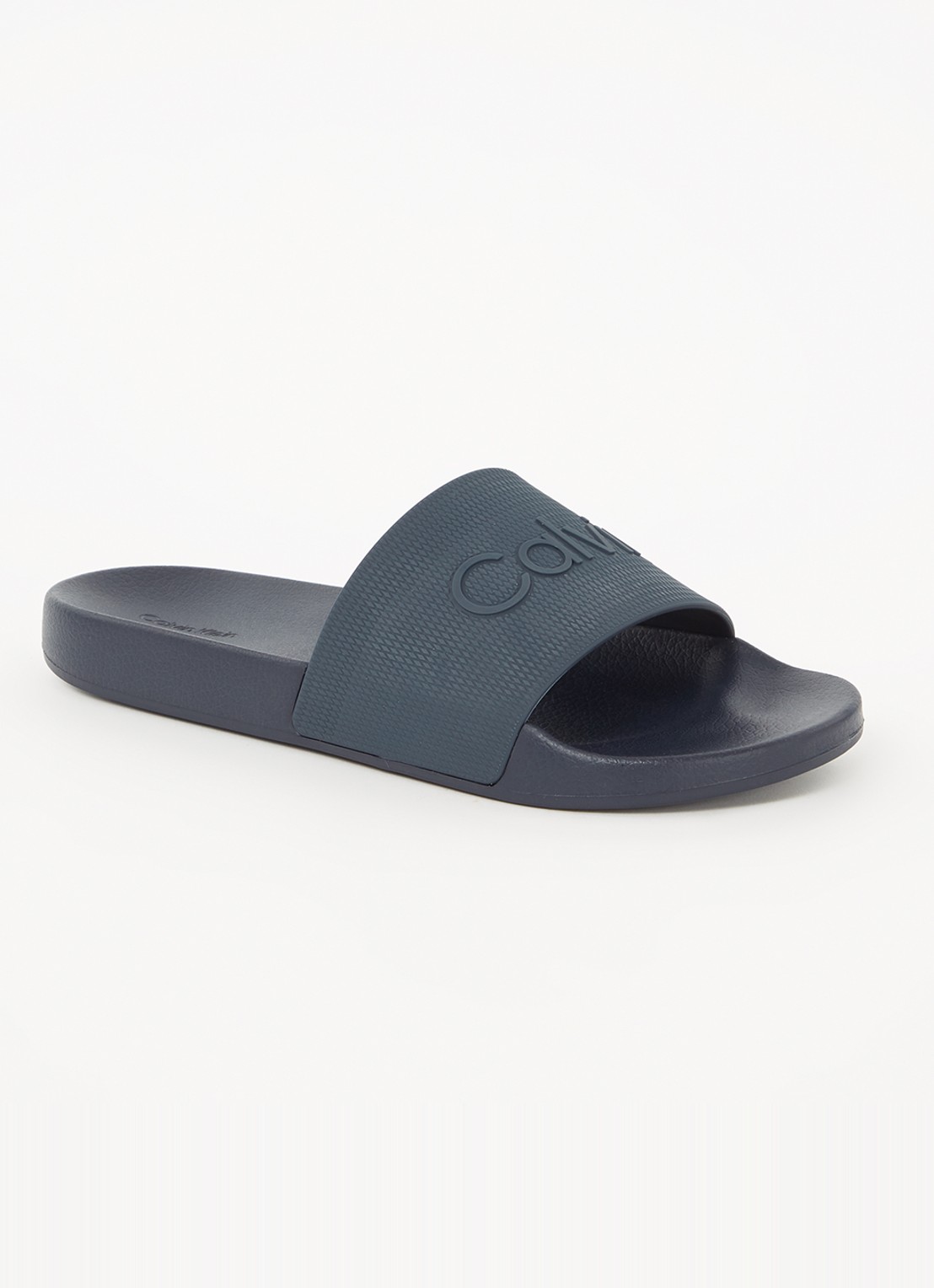Calvin Klein Slipper met logo - voorkant petrol
