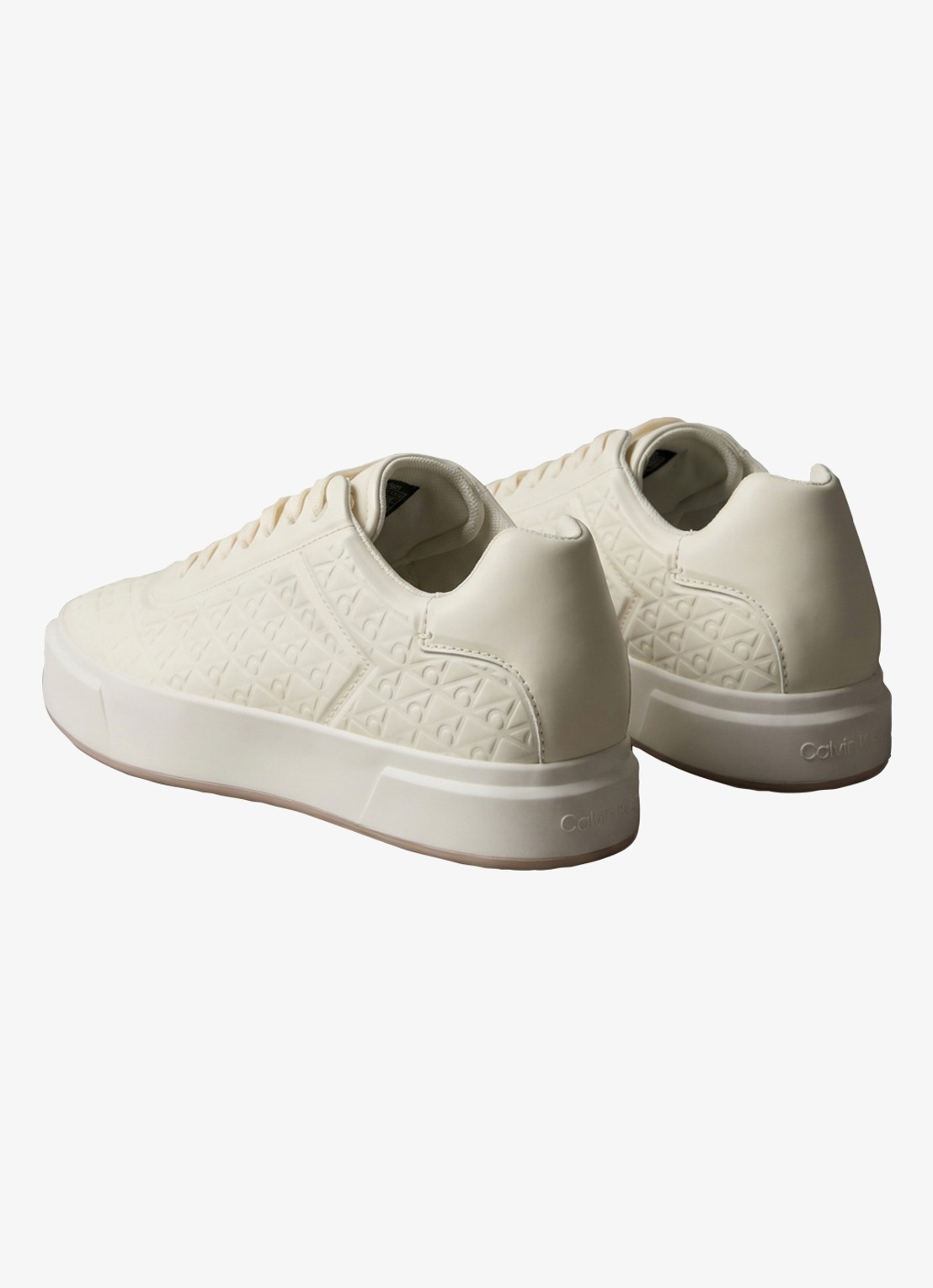 Calvin Klein Sneaker met logoprint - achterkant 7 creme