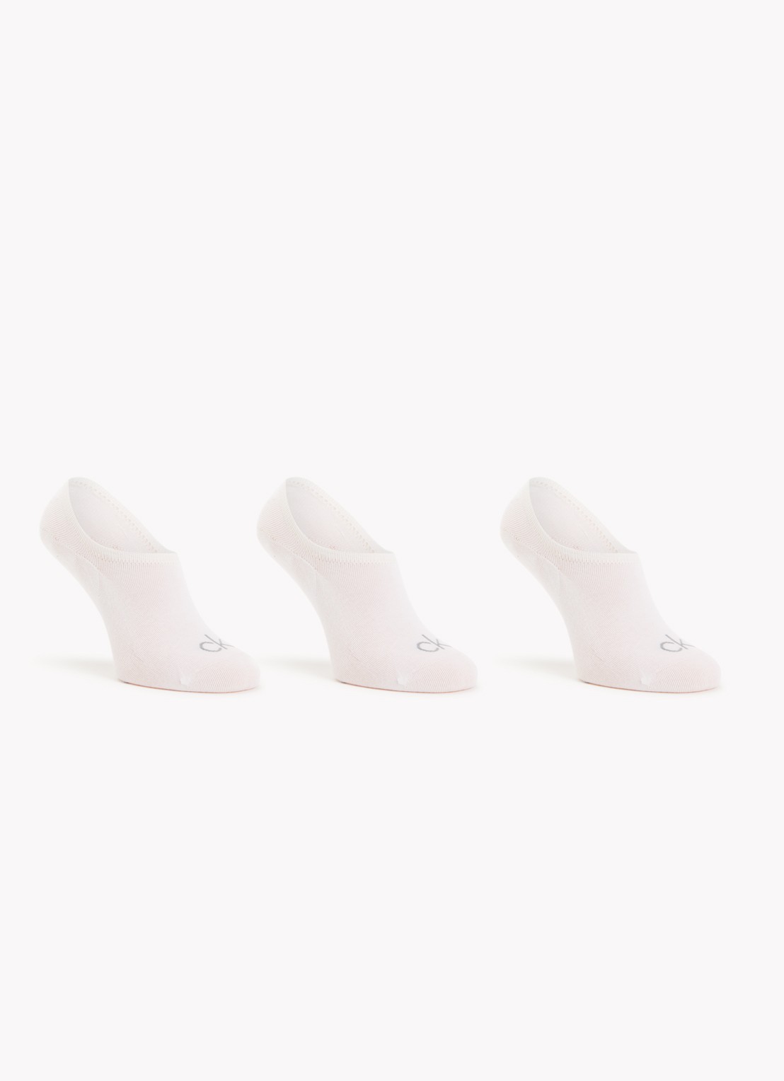 Calvin Klein Sneaker sokken met logo in 3-pack - voorkant 2 wit