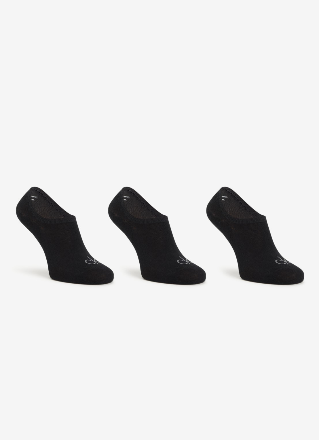 Calvin Klein Sneaker sokken met logo in 3-pack - voorkant 2 zwart