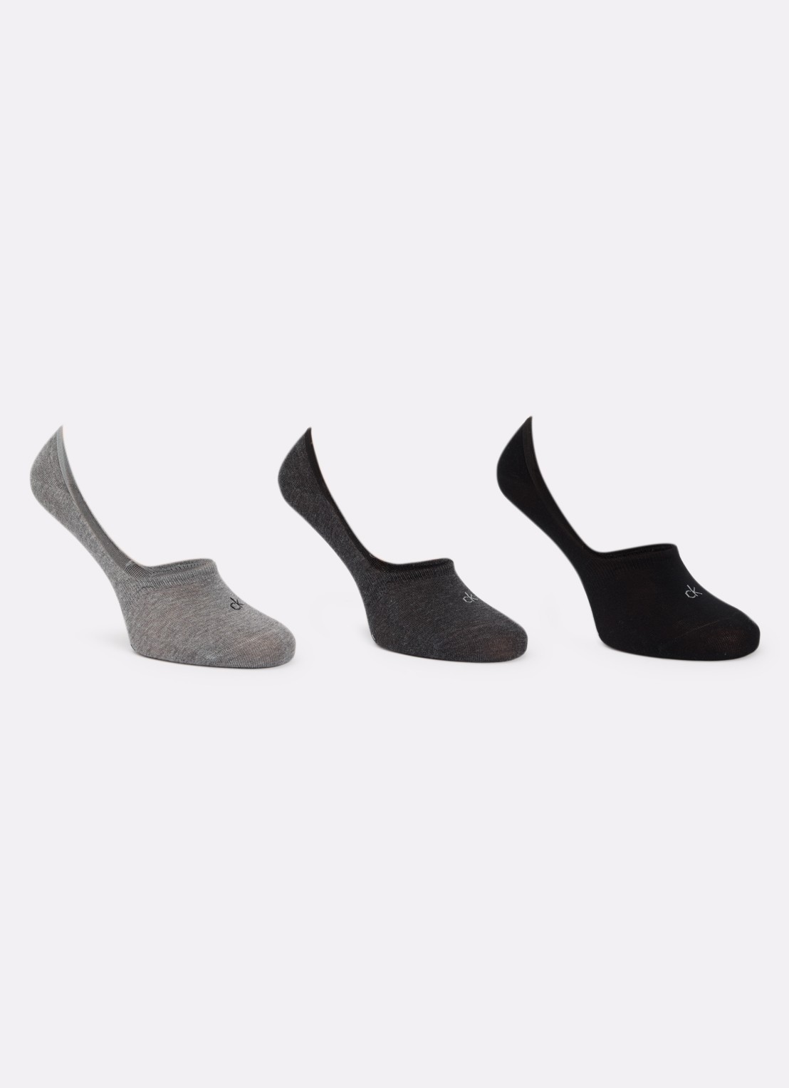 Calvin Klein Sneaker sokken met logo in 3-pack - voorkant 2 grijsmele