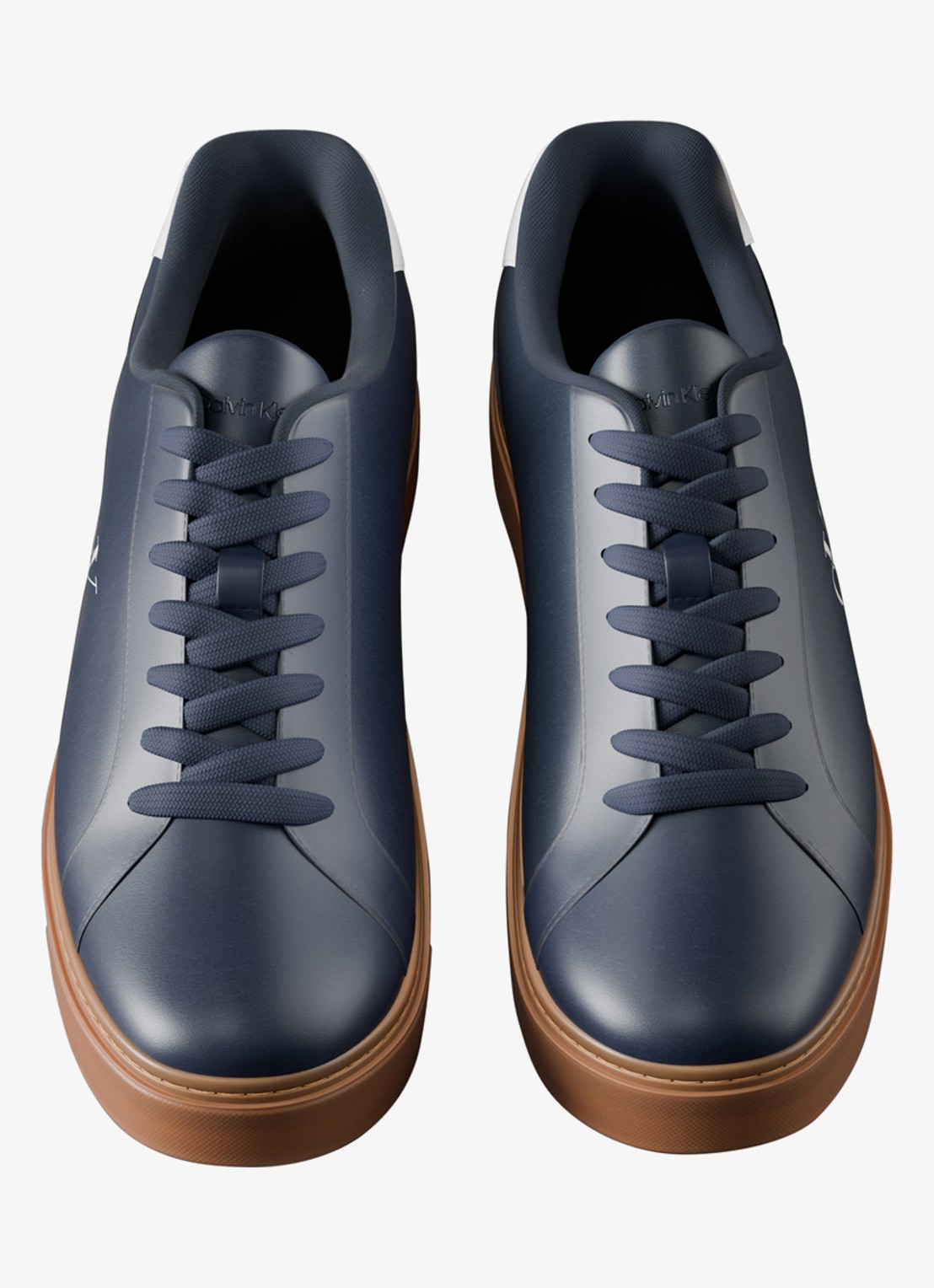 Calvin Klein Sneaker van leer met logo - detail 4 calvin navy/off white/gum-0zv / blauw