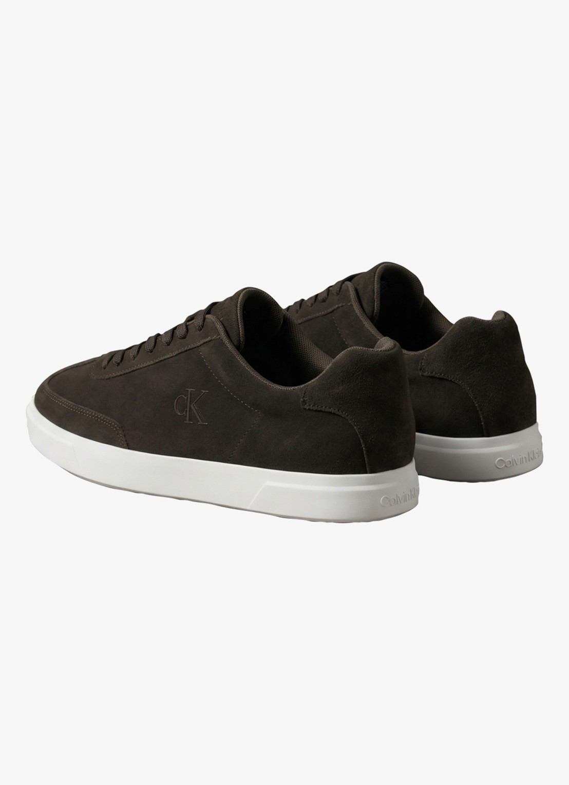 Calvin Klein Sneaker van suède - achterkant 3 donkerbruin