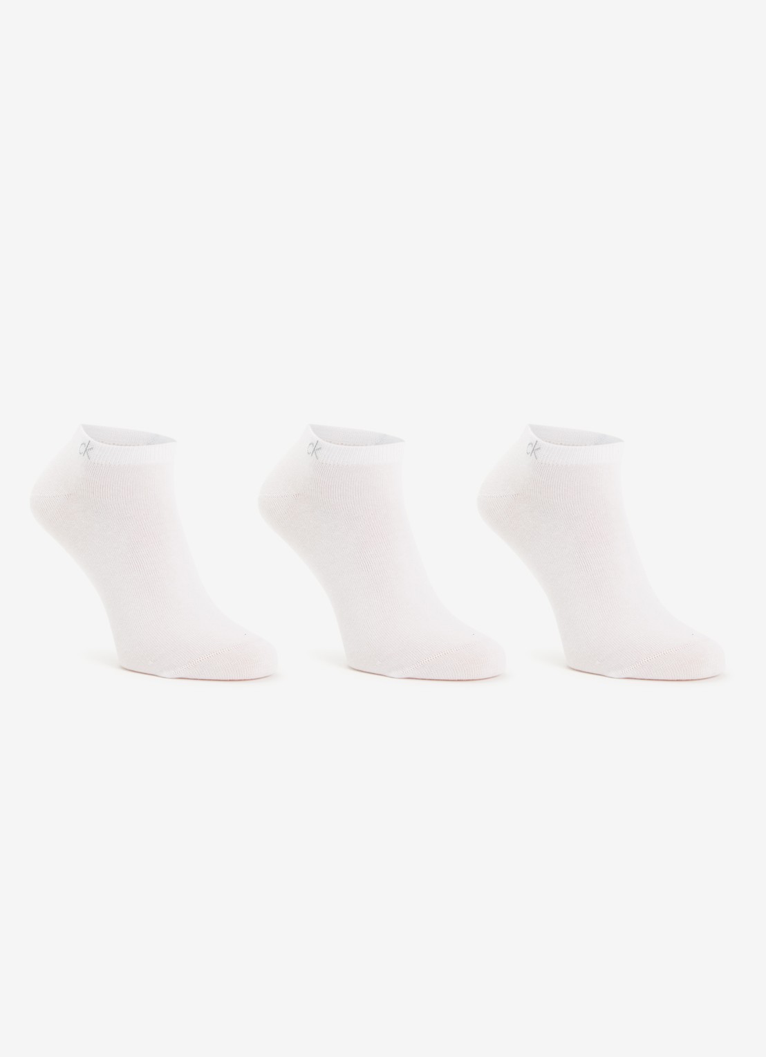 Calvin Klein Sneakersokken met logo in 3-pack - voorkant 2 wit