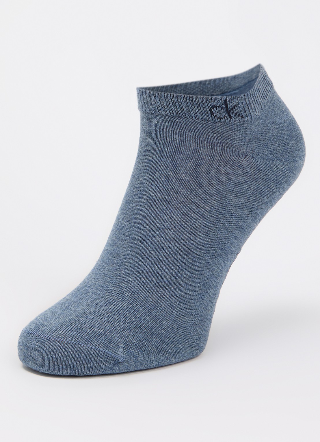 Calvin Klein Sneakersokken met logo in 3-pack - detail donkerblauw