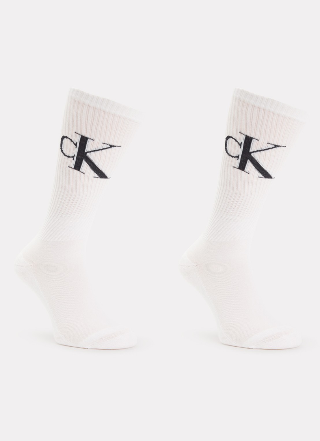Calvin Klein Sokken met logo in 2-pack - voorkant wit