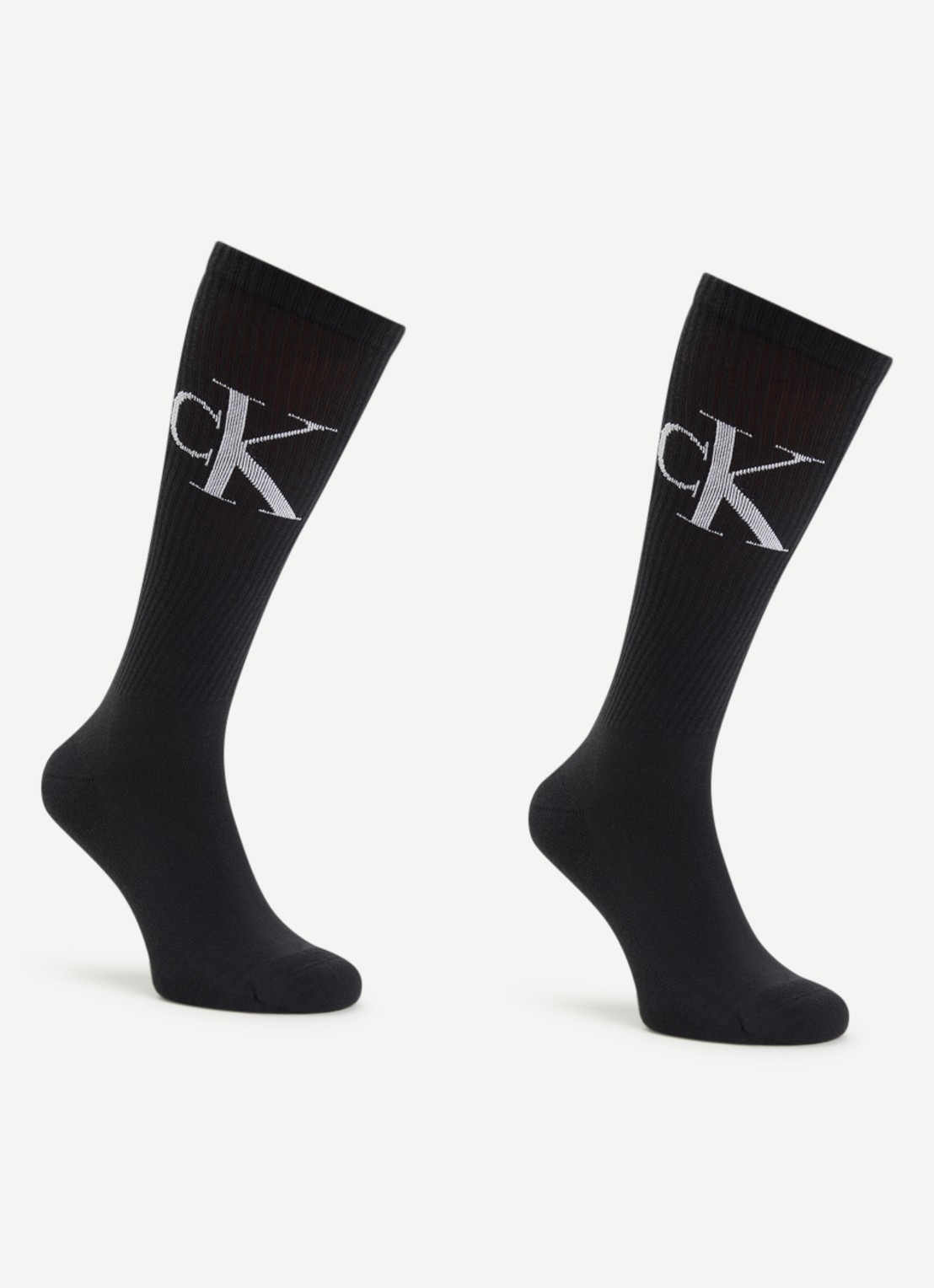 Calvin Klein Sokken met logo in 2-pack - voorkant zwart