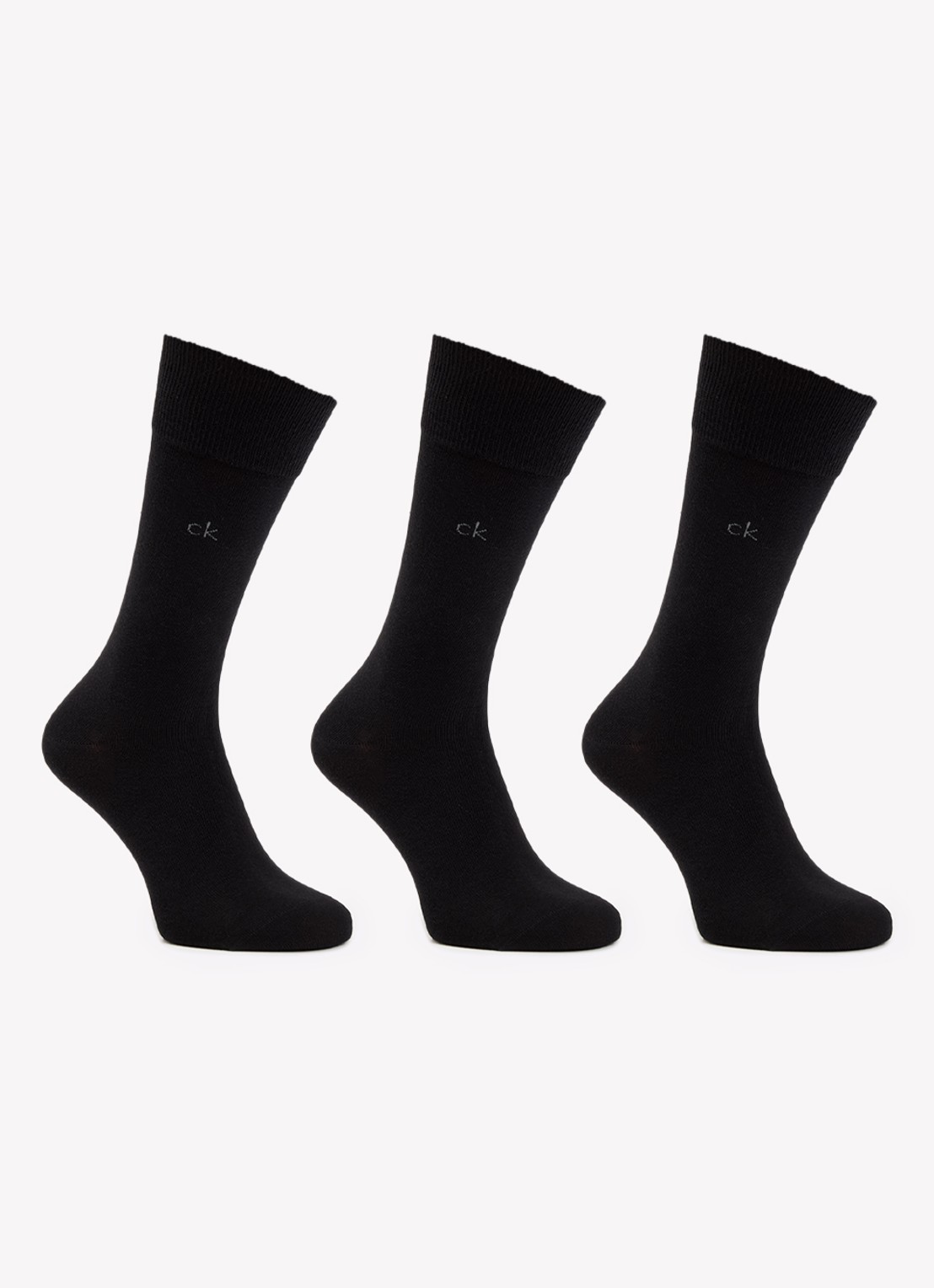 Calvin Klein Sokken met logo in 3-pack - voorkant 2 zwart