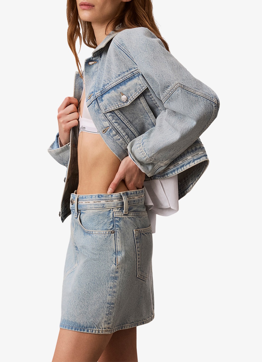 Calvin Klein Spijkerjas met logo - detail 3 denim