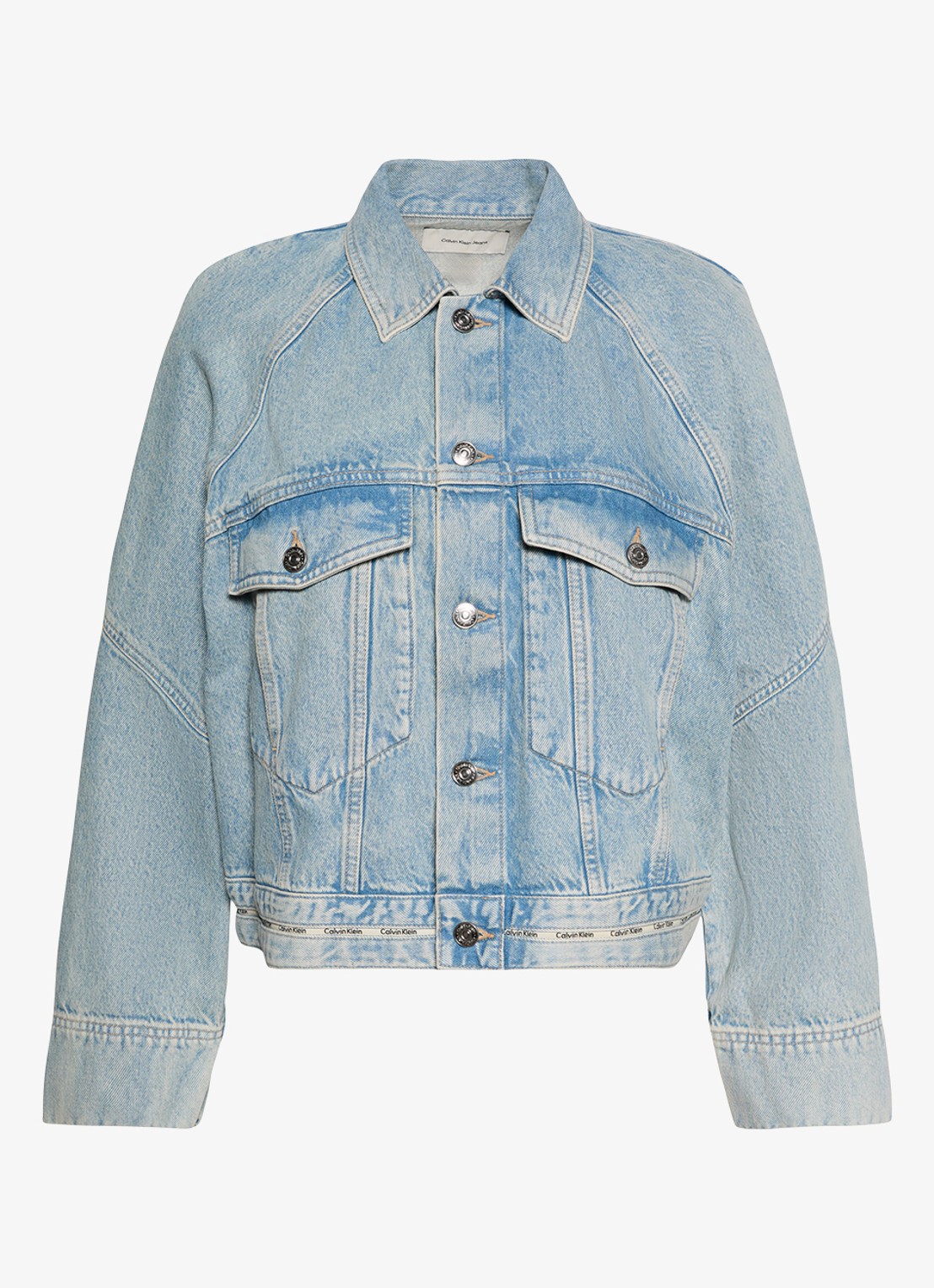 Calvin Klein Spijkerjas met logo - voorkant 5 denim