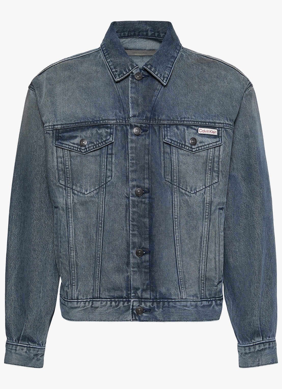 Calvin Klein Spijkerjas met steekzakken - voorkant 2 middengrijs