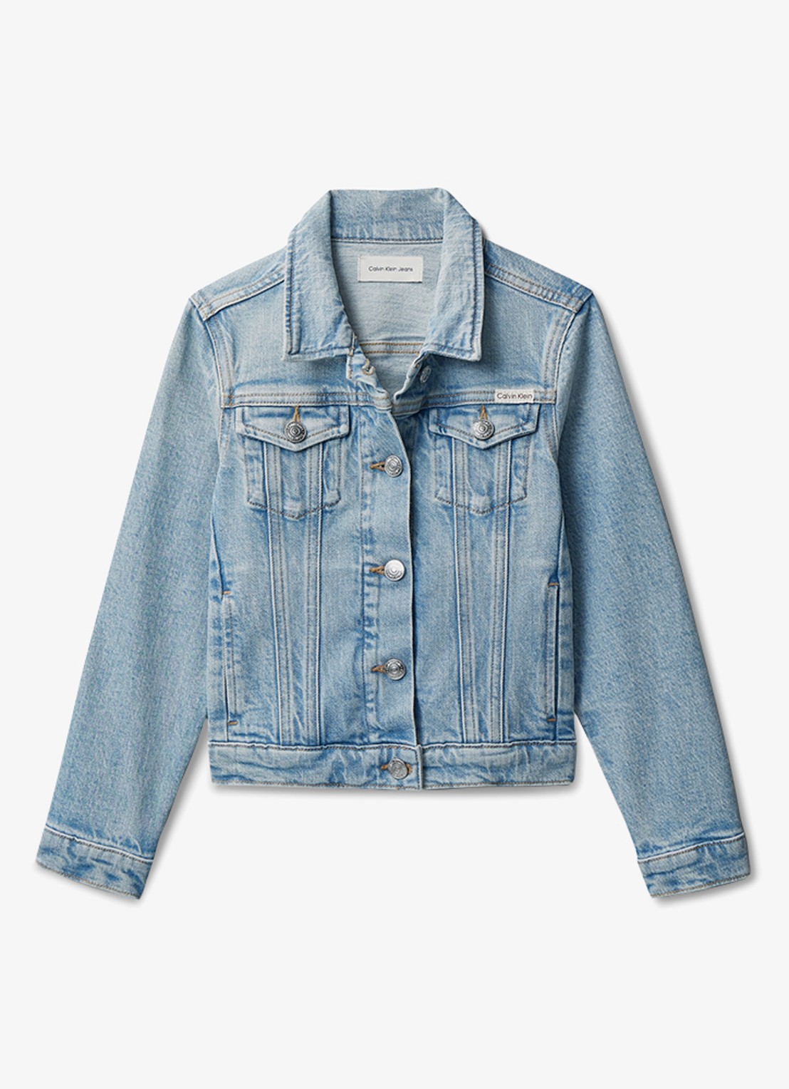 Calvin Klein Spijkerjas met steekzakken - voorkant indigo