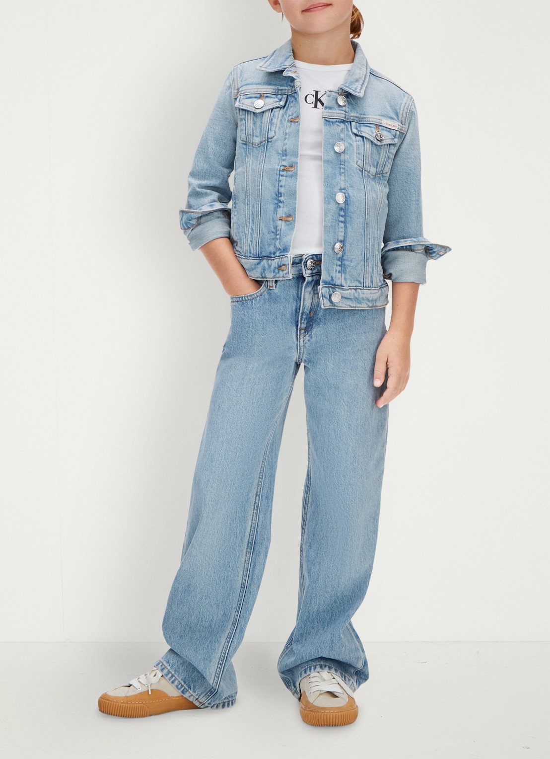 Calvin Klein Spijkerjas met steekzakken - voorkant 2 indigo