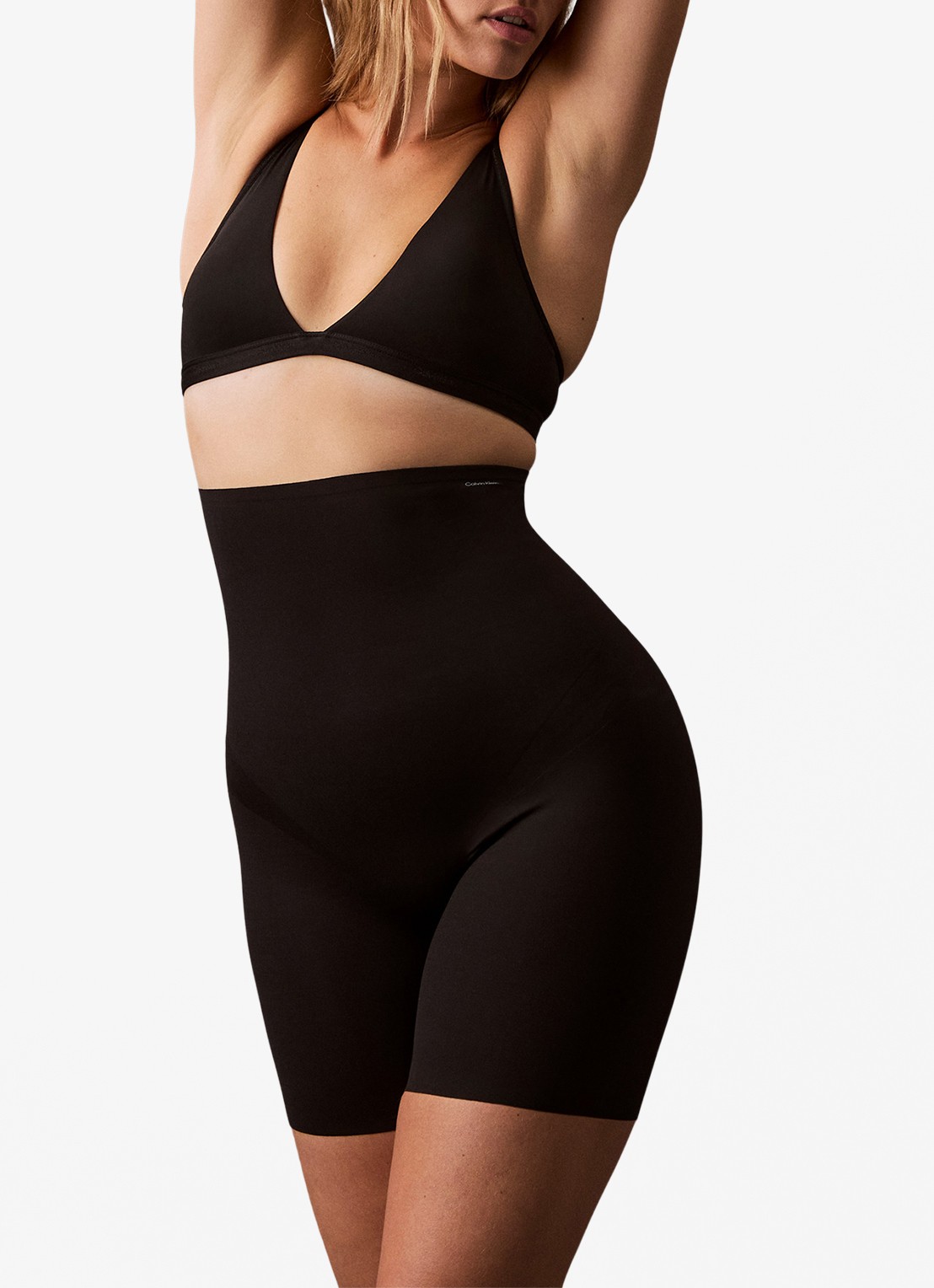 Calvin Klein Stay Put Stretch high waisted corrigerende short - detail 3 zwart