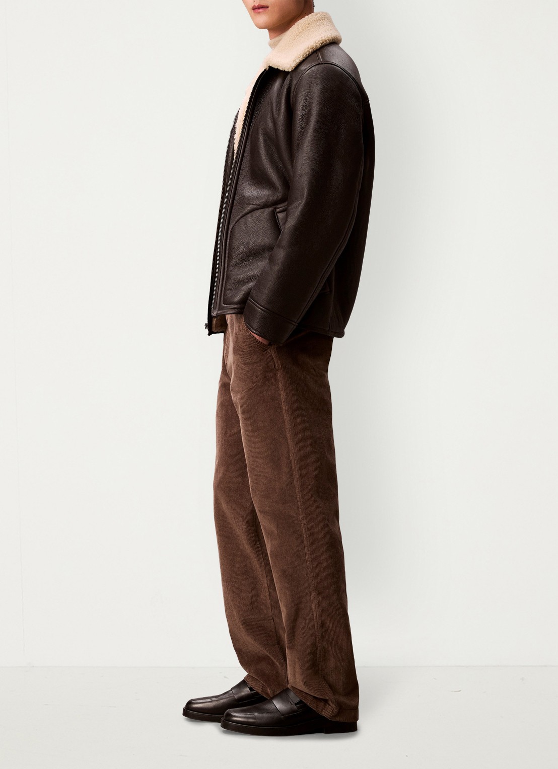 Calvin Klein Straight fit chino van corduroy  - detail 5 bruin