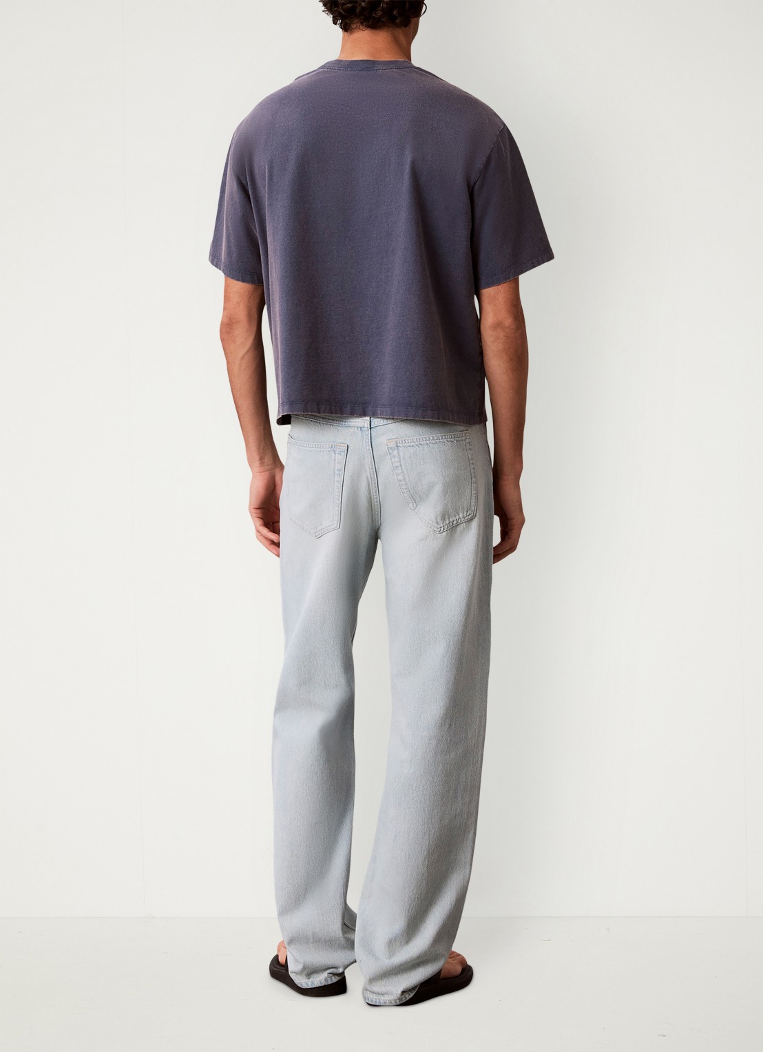 Calvin Klein Straight fit jeans met lichte wassing - achterkant 5 denim