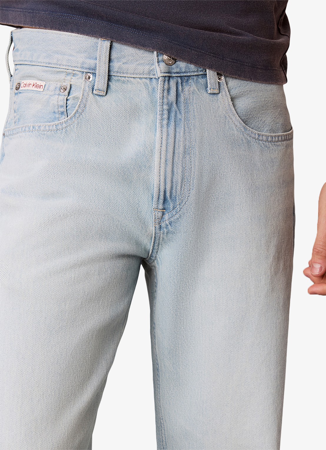 Calvin Klein Straight fit jeans met lichte wassing - detail 2 denim