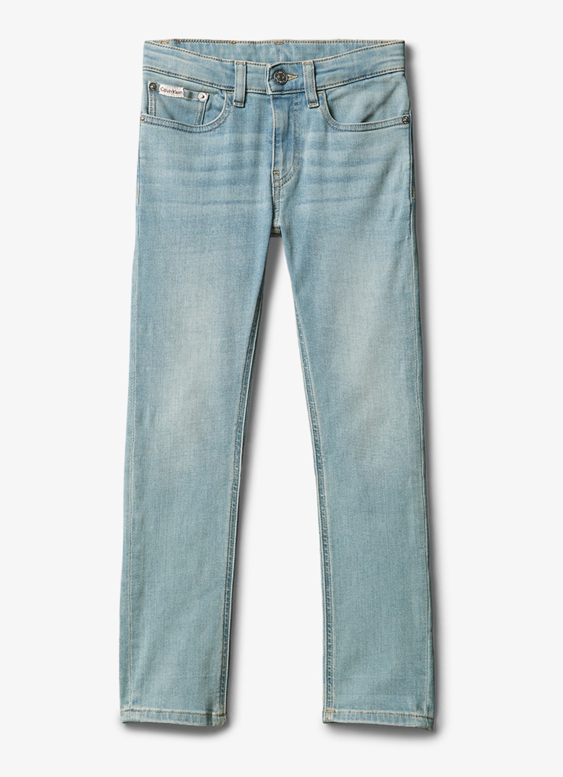 Calvin Klein Straight fit jeans met lichte wassing - voorkant 3 indigo