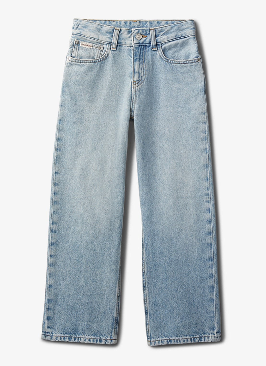 Calvin Klein Straight fit jeans met lichte wassing - voorkant 5 denim