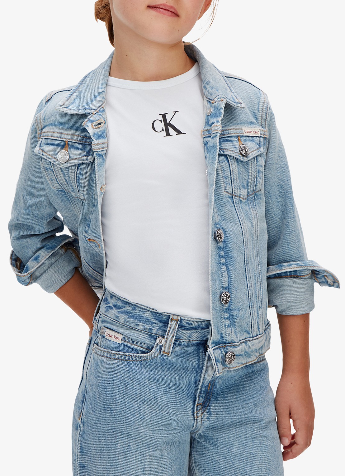 Calvin Klein Straight fit jeans met lichte wassing - detail 4 indigo