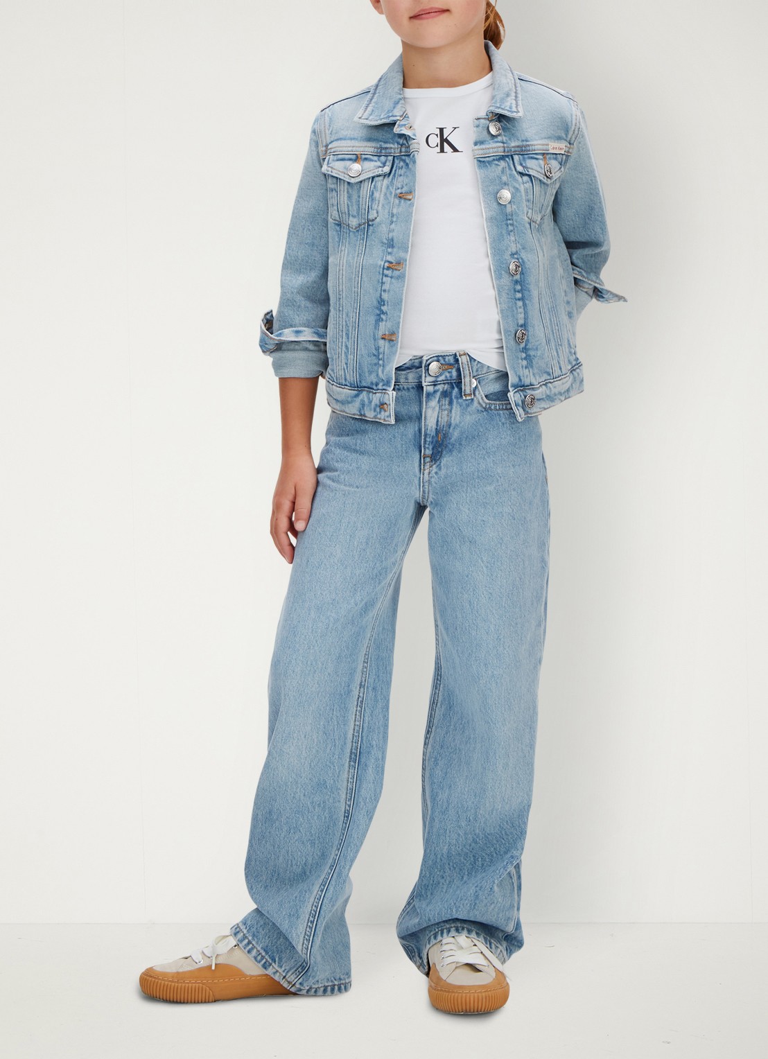 Calvin Klein Straight fit jeans met lichte wassing - detail 5 indigo