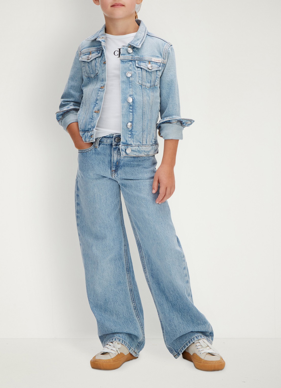 Calvin Klein Straight fit jeans met lichte wassing - voorkant 2 indigo