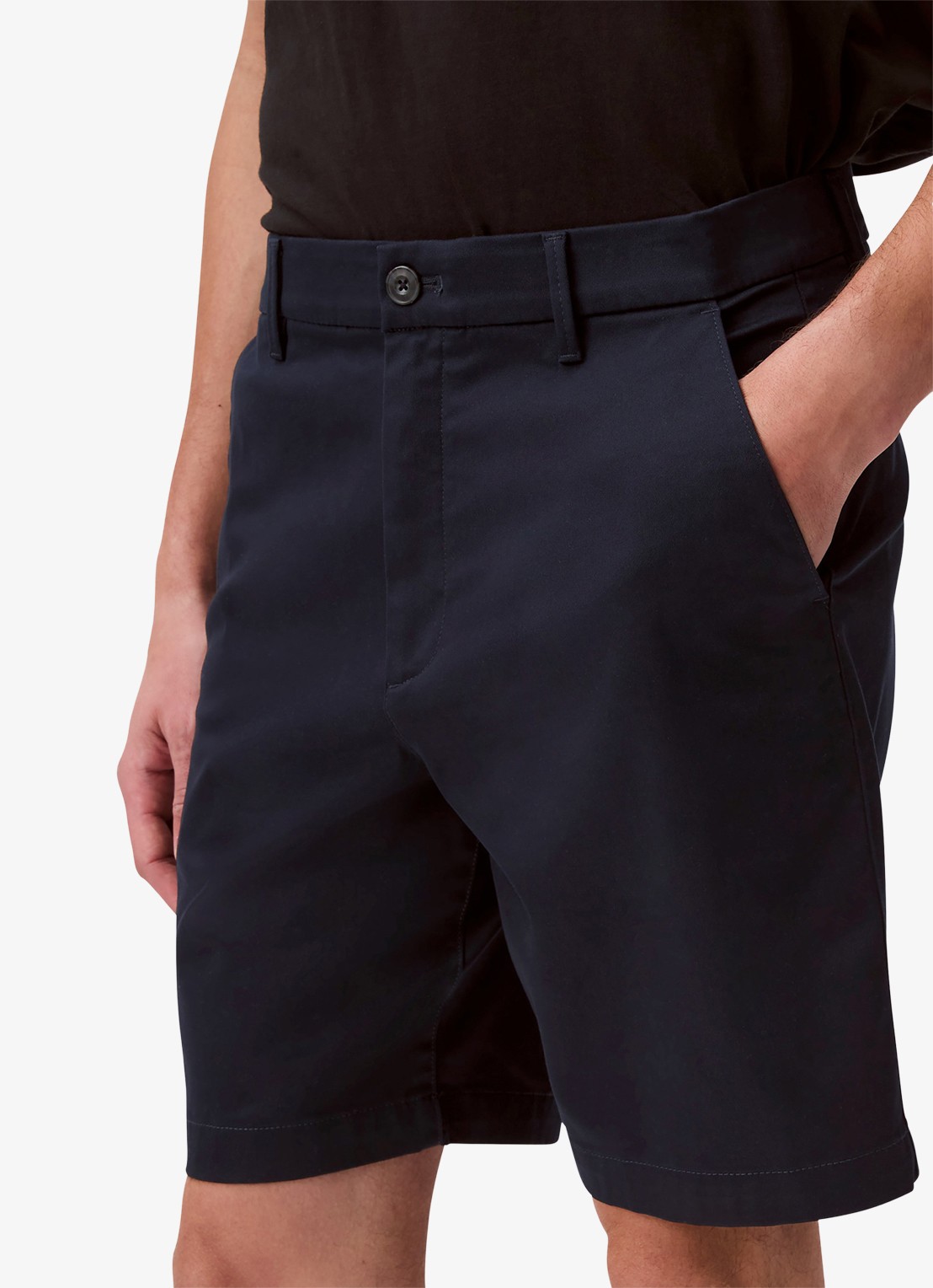 Calvin Klein Straight fit korte broek met steekzakken - detail 6 donkerblauw