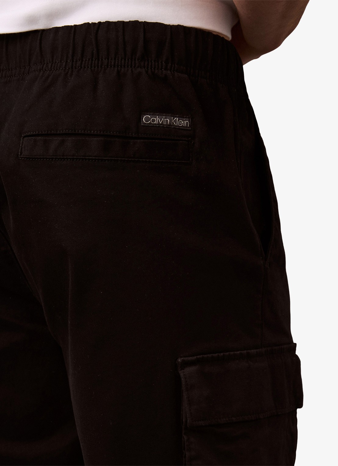Calvin Klein Straight fit korte cargobroek met opgestikte zakken - detail 5 zwart
