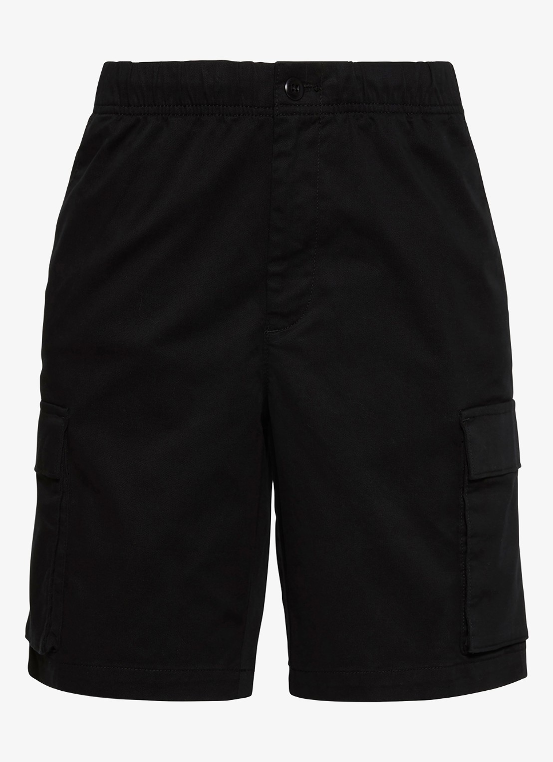 Calvin Klein Straight fit korte cargobroek met opgestikte zakken - voorkant 2 zwart
