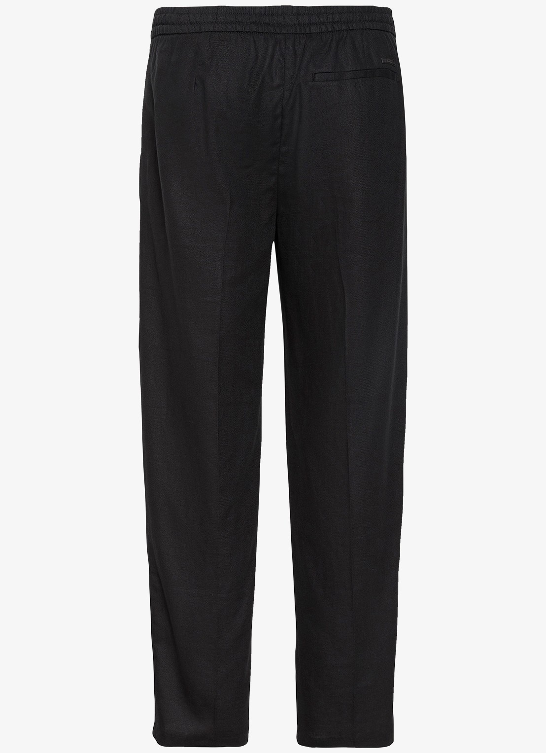 Calvin Klein Straight fit pantalon in linnenblend - achterkant 3 zwart