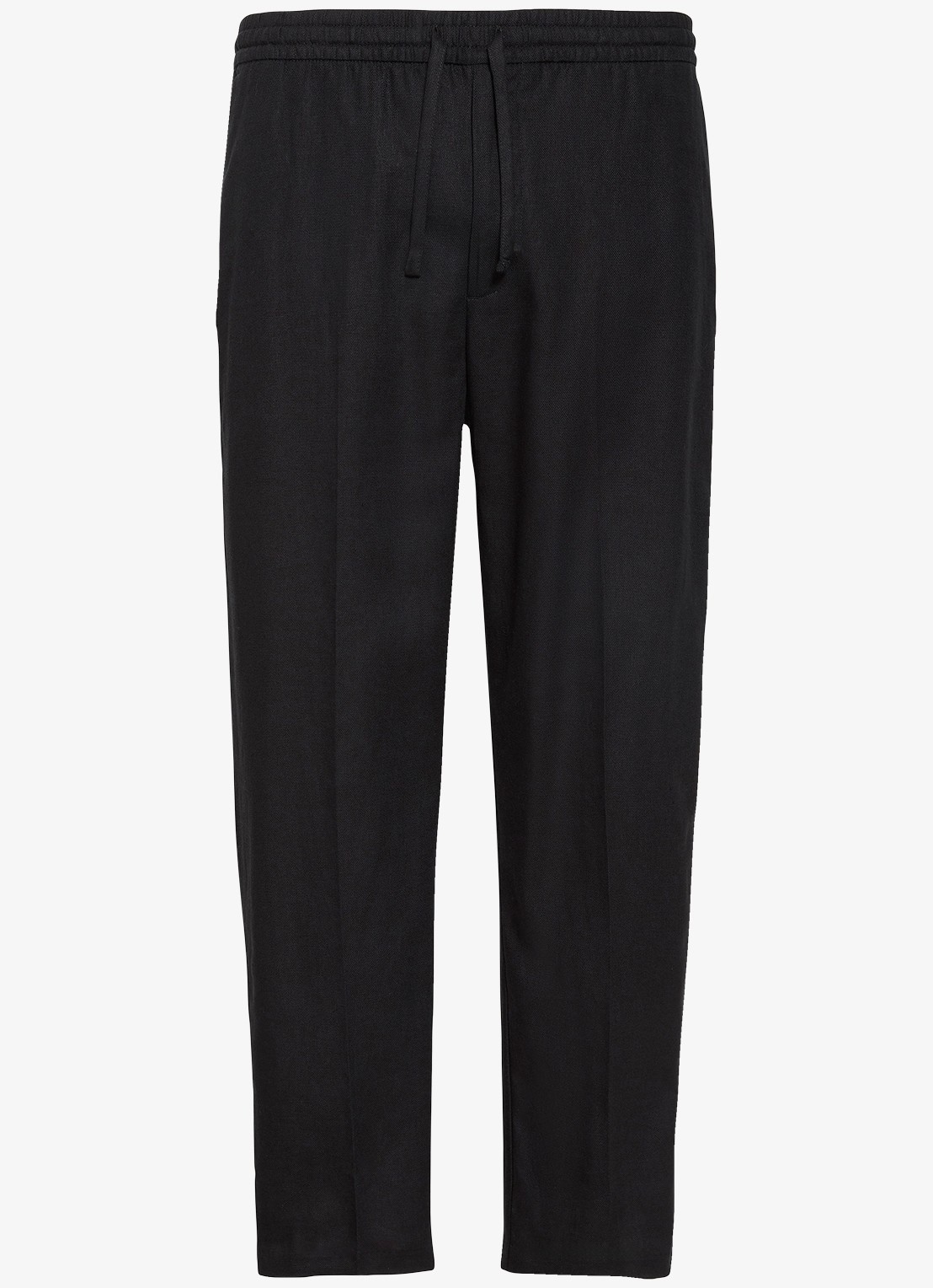 Calvin Klein Straight fit pantalon in linnenblend - voorkant 2 zwart