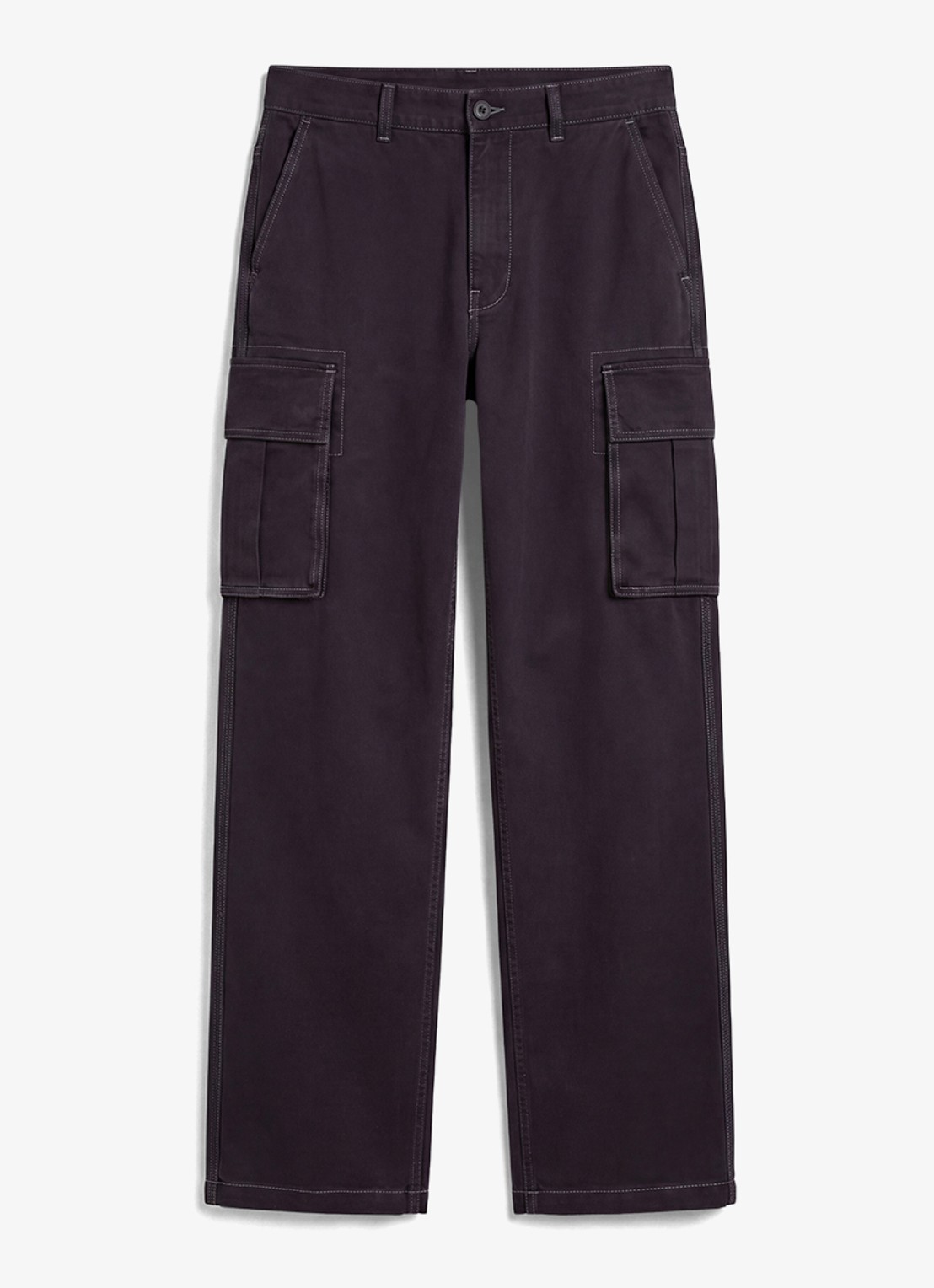 Calvin Klein Straight leg cargobroek met opgestikte zakken - voorkant donkergrijs