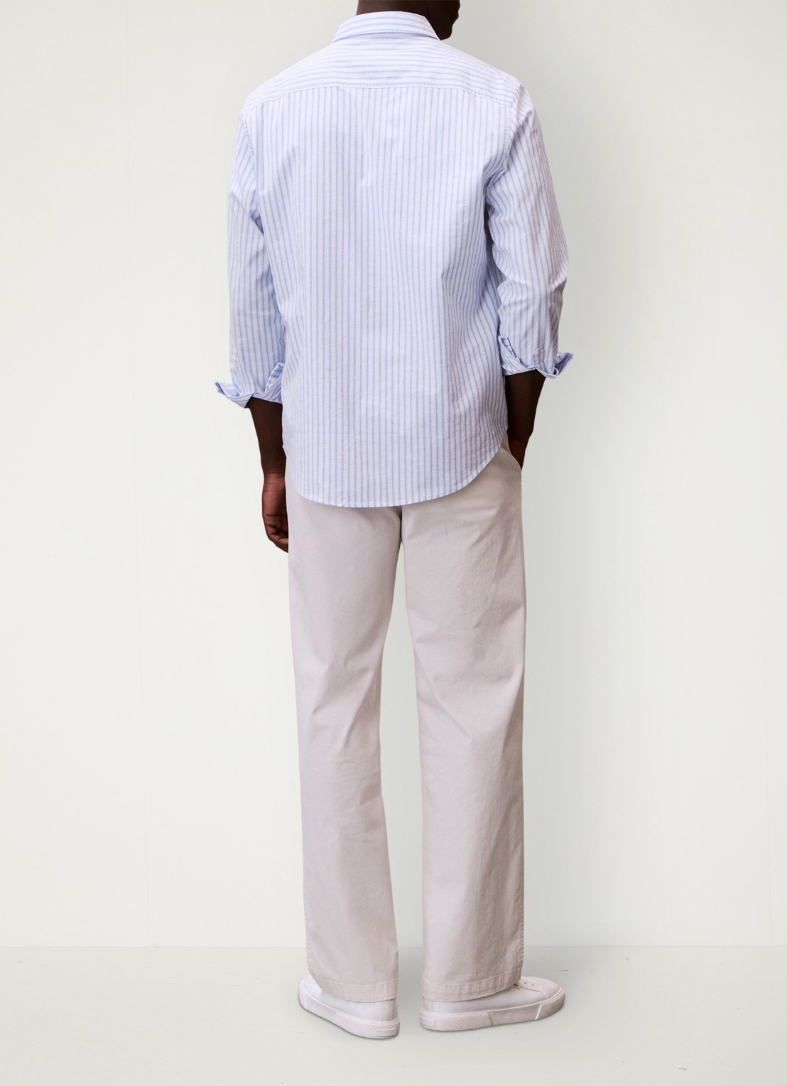 Calvin Klein Straight leg chino in katoenblend - achterkant 4 wit