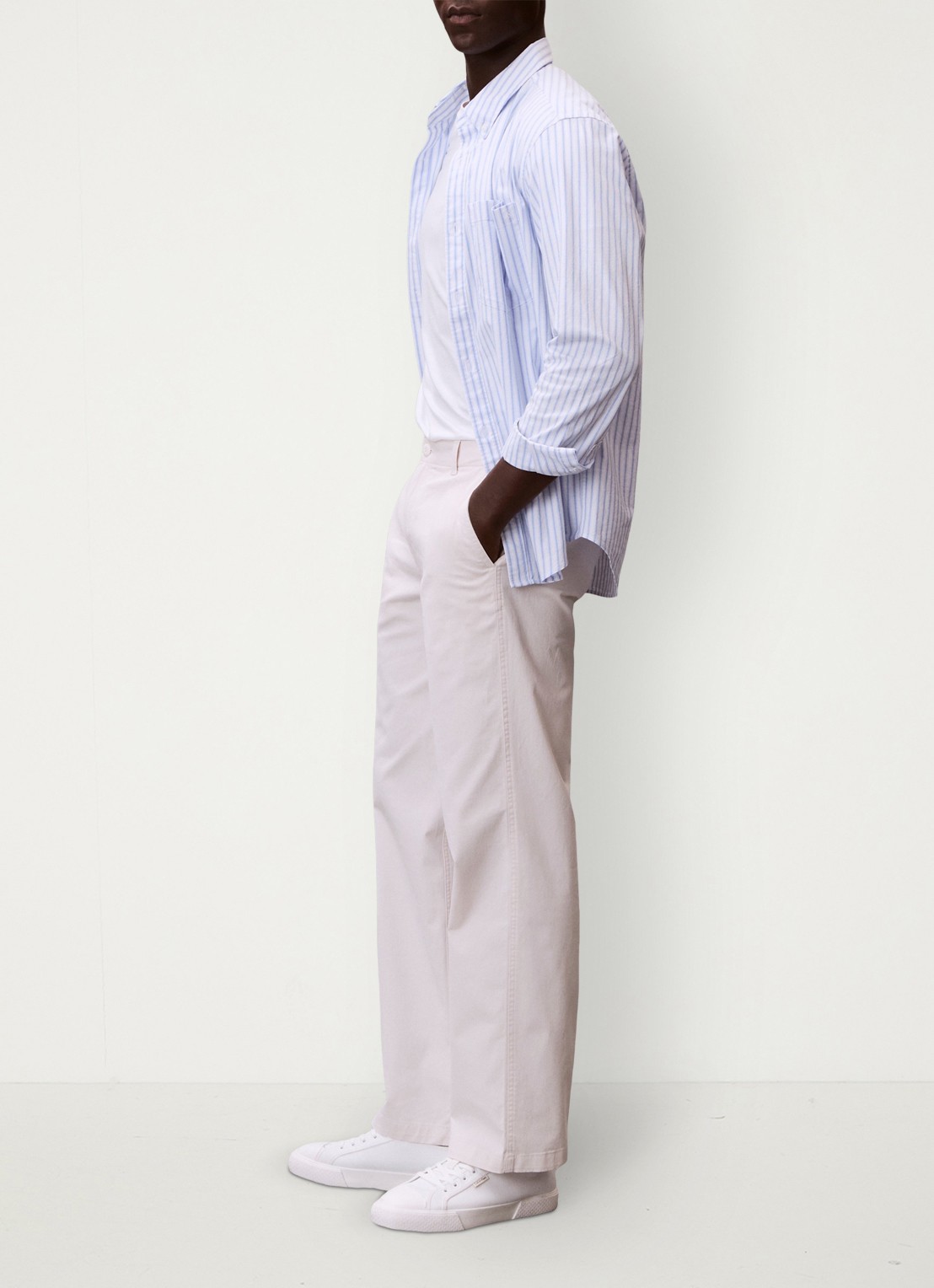 Calvin Klein Straight leg chino in katoenblend - detail 3 wit
