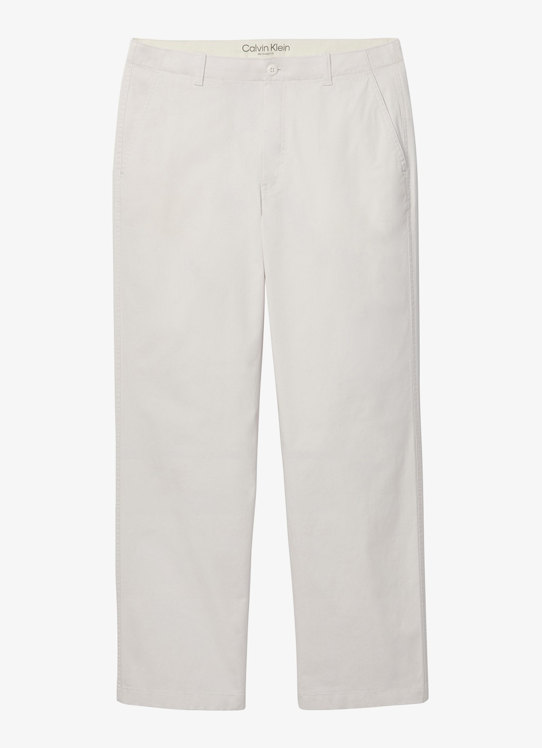 Calvin Klein Straight leg chino in katoenblend - voorkant 5 wit