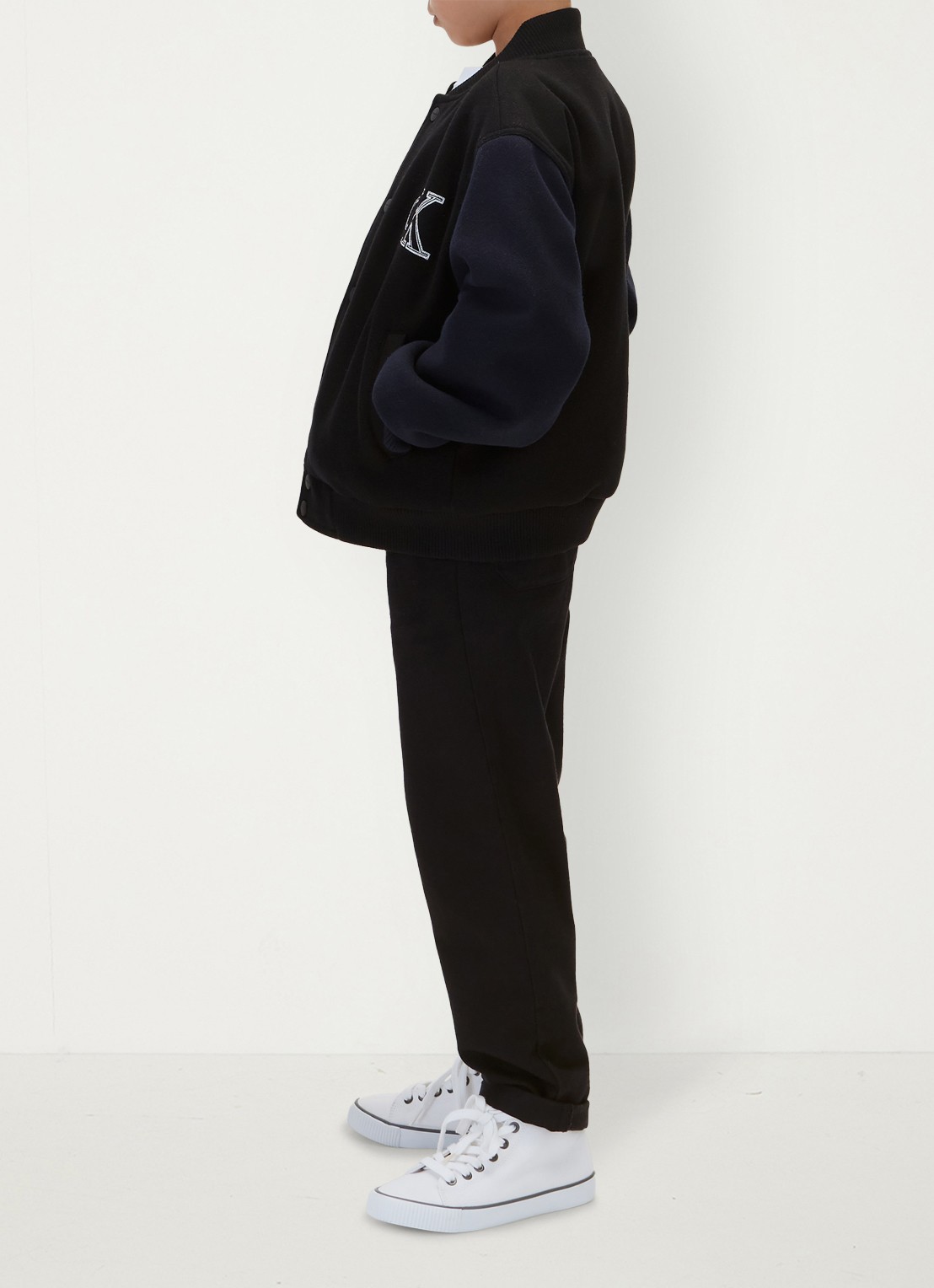 Calvin Klein Straight leg chino met logo - detail 6 pvh black-beh /  zwart