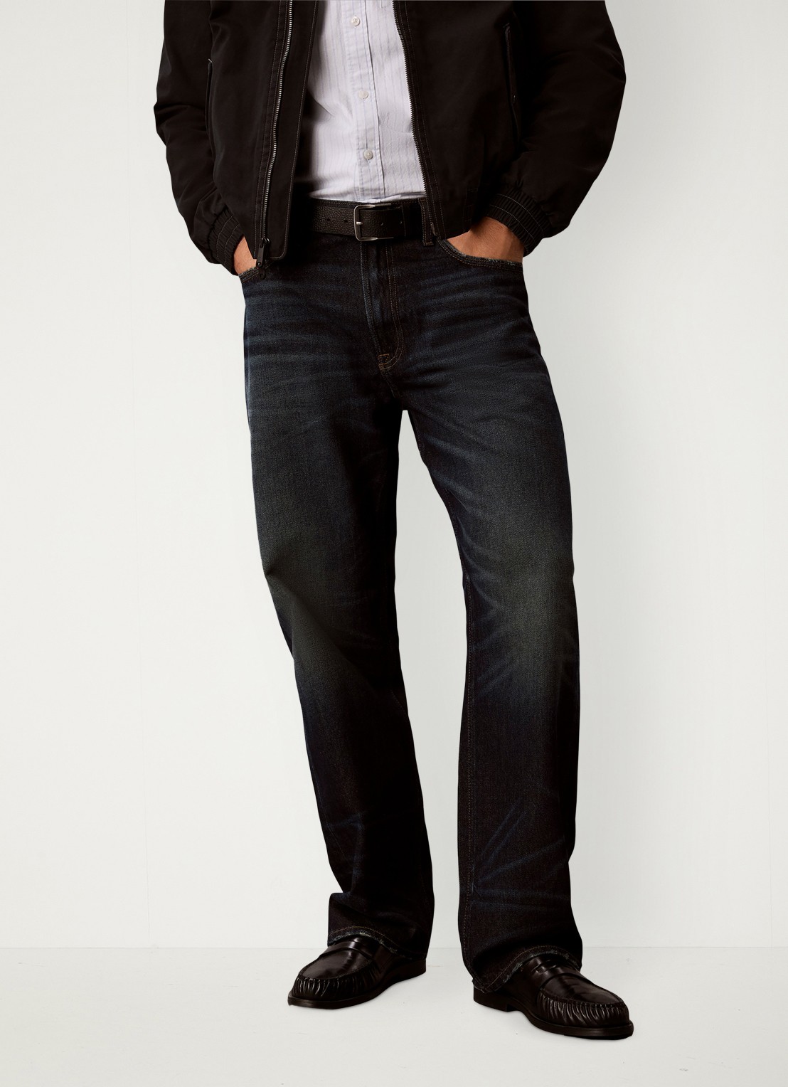 Calvin Klein Straight leg jeans met donkere wassing - detail 2 timber-4dq /  blauw
