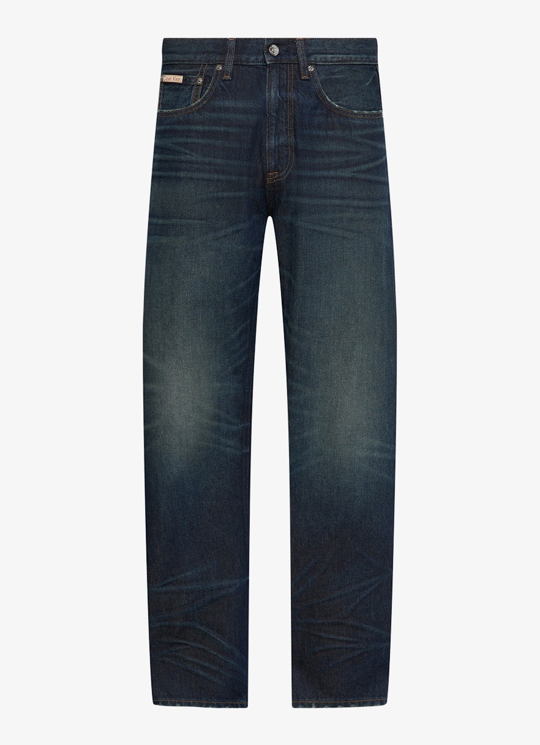 Calvin Klein Straight leg jeans met donkere wassing - voorkant timber-4dq /  blauw