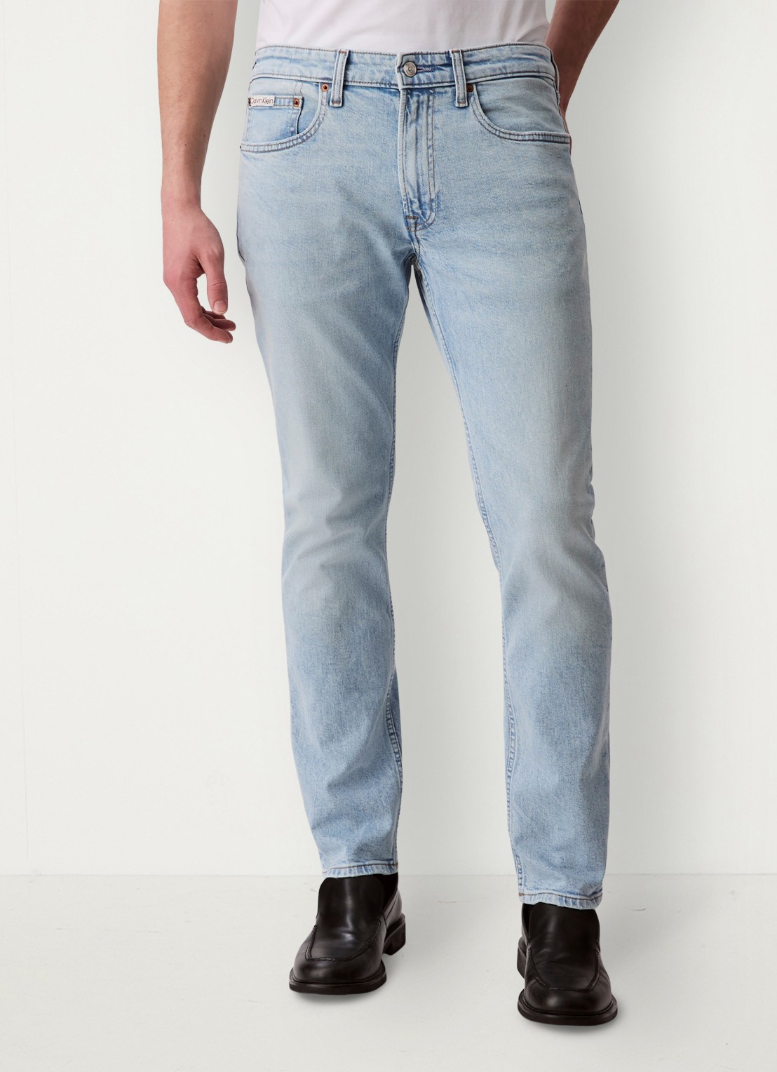 Calvin Klein Straight leg jeans met steekzakken - detail 2 denim