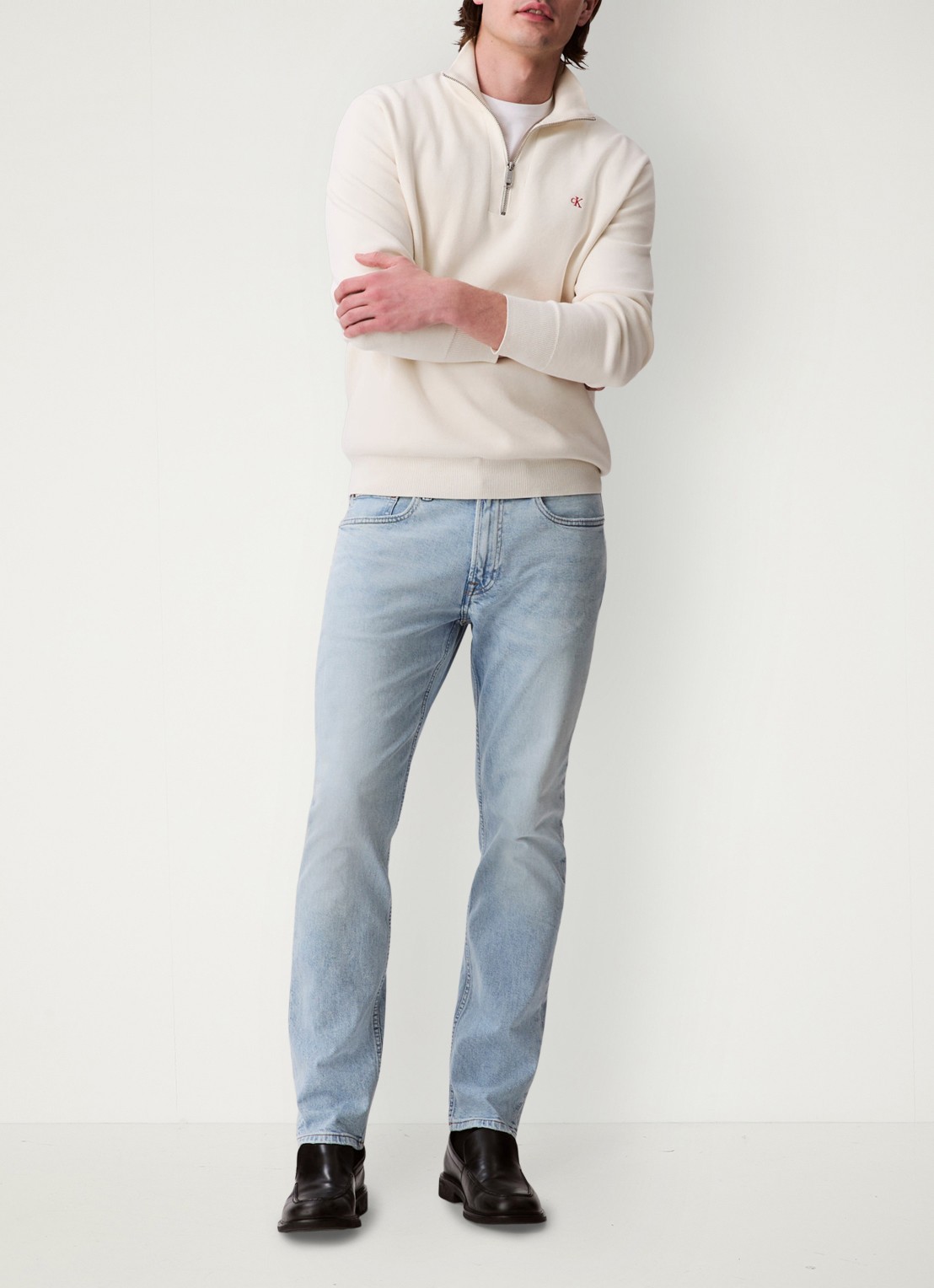 Calvin Klein Straight leg jeans met steekzakken - voorkant 6 denim