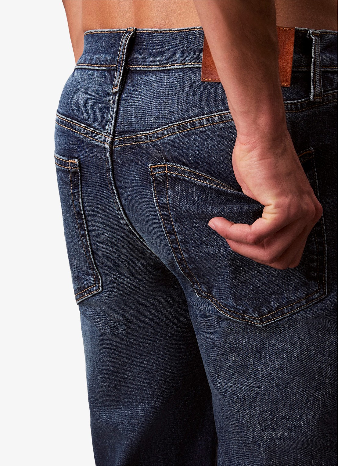 Calvin Klein Straight leg jeans met steekzakken - detail 4 indigo