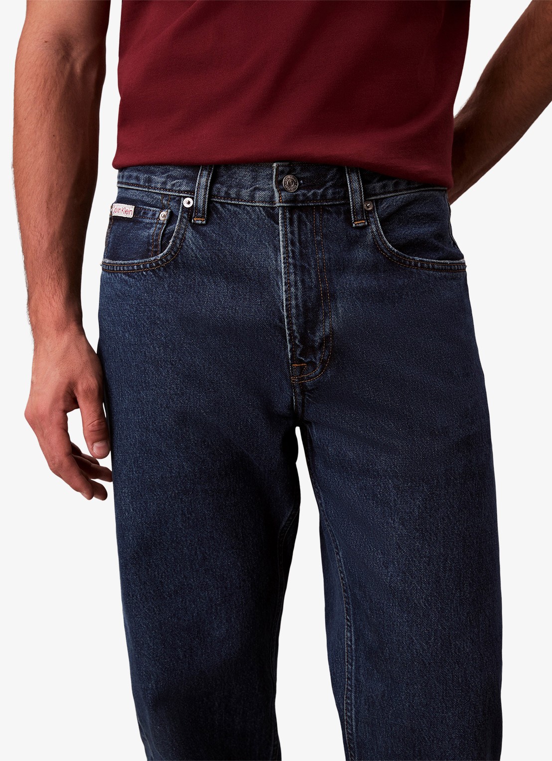 Calvin Klein Straight leg jeans met steekzakken - detail 3 denim