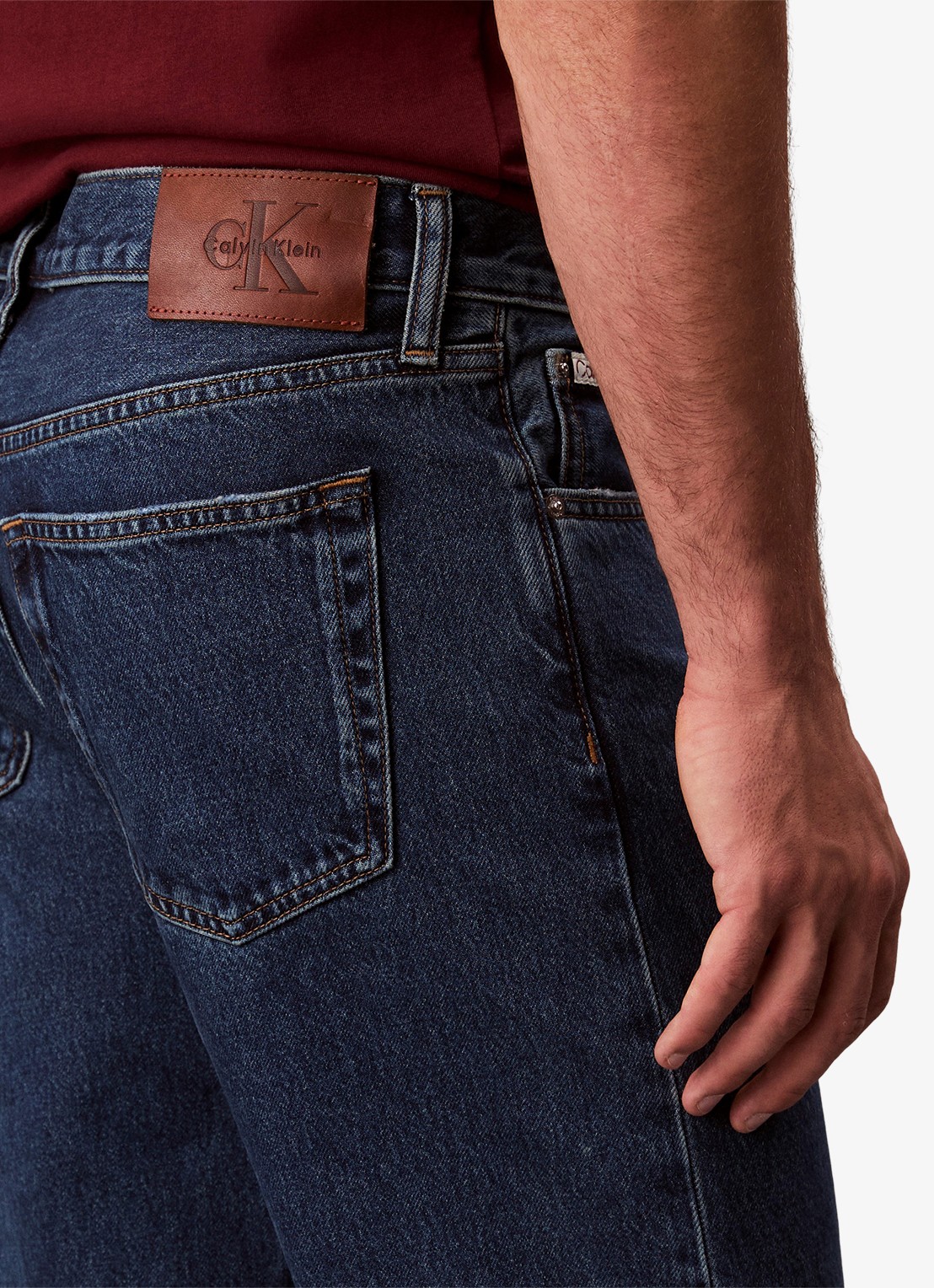 Calvin Klein Straight leg jeans met steekzakken - detail 5 denim
