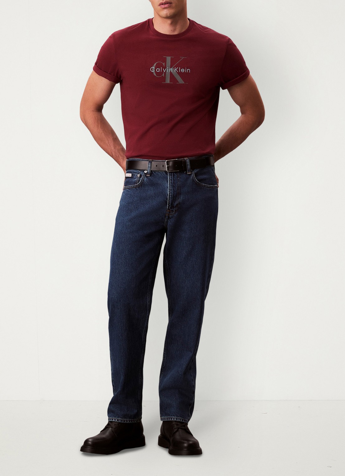 Calvin Klein Straight leg jeans met steekzakken - voorkant 2 denim