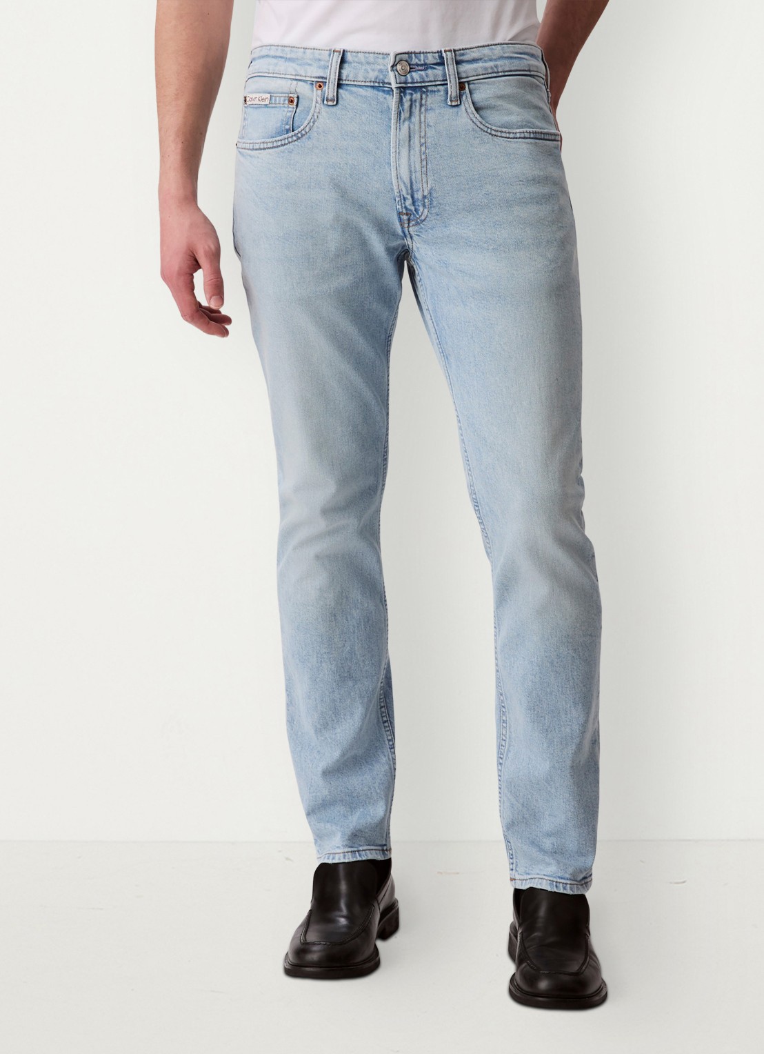 Calvin Klein Straight leg jeans met steekzakken - detail indigo