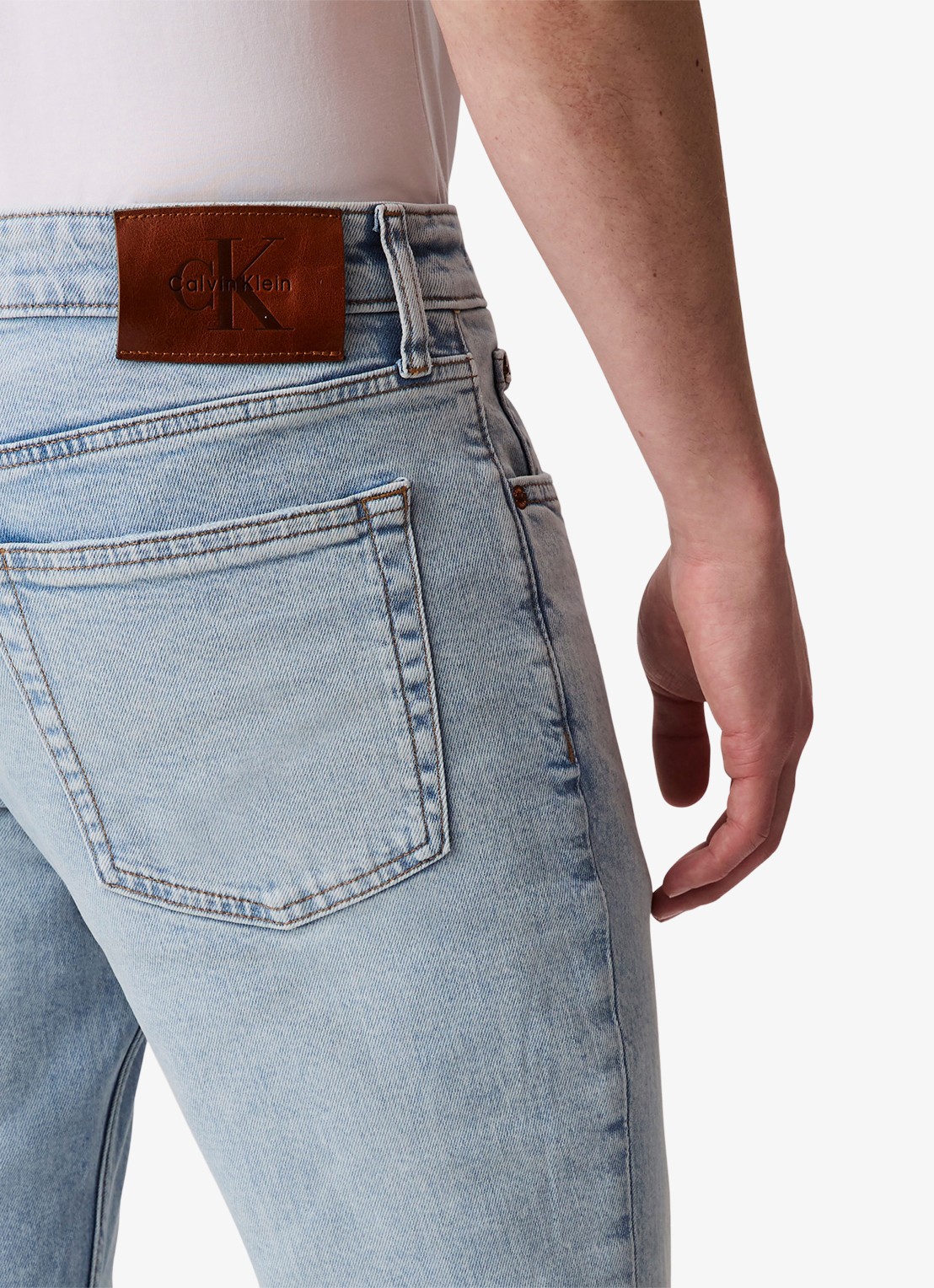 Calvin Klein Straight leg jeans met steekzakken - detail 3 indigo
