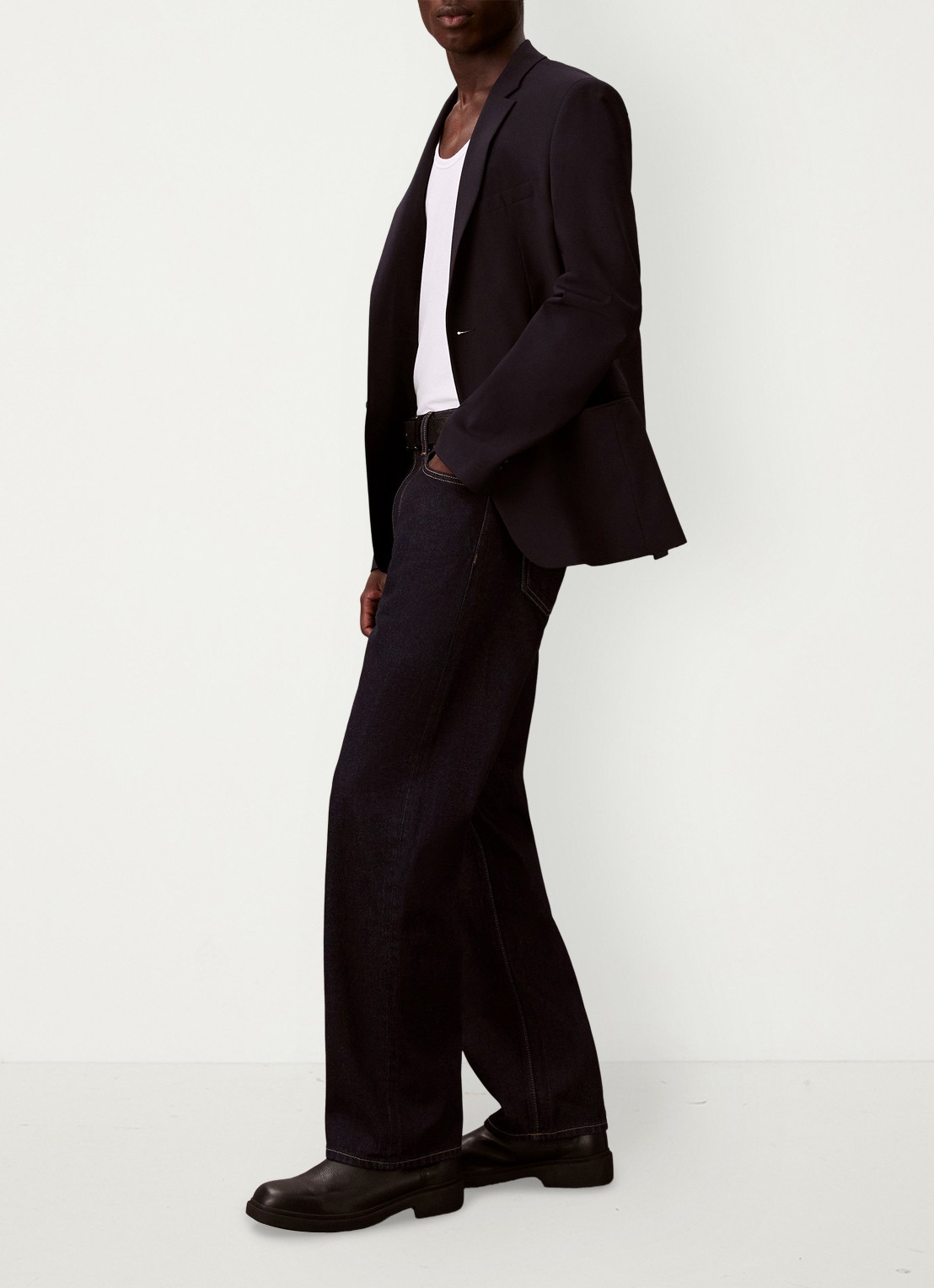 Calvin Klein Straight leg jeans met steekzakken - detail 5 donkerblauw