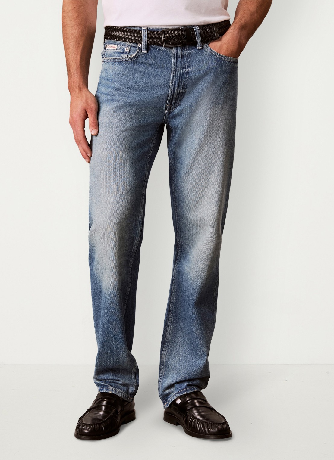 Calvin Klein Straight leg jeans met steekzakken - detail 3 indigo